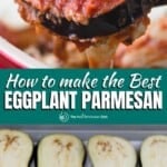 pinable image for how to make eggplant parmesan