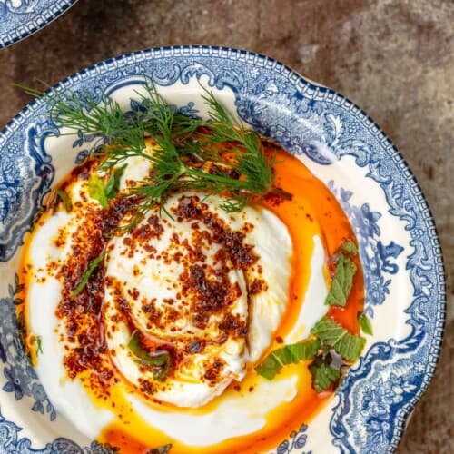 Cilbir Turkish Eggs in Garlicky Yogurt Sauce l The Mediterranean Dish