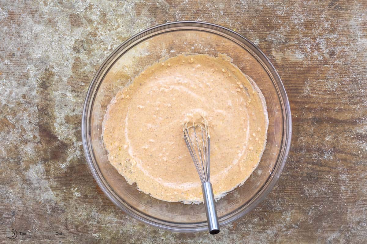 Shish tawook marinade in a glass bowl