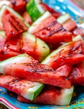 Close-up of grilled watermelon slices