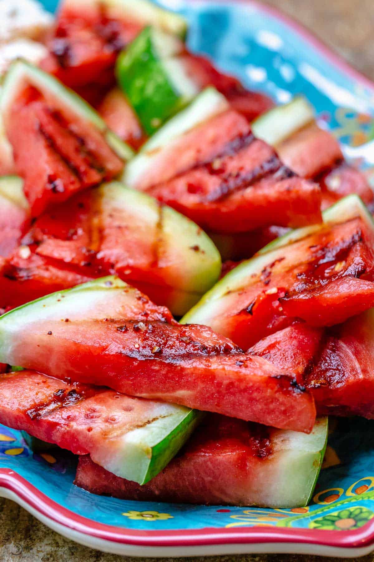 Close-up of grilled watermelon slices