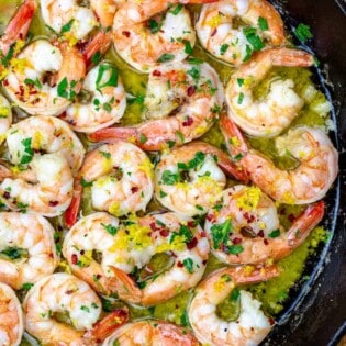 Baked Greek Shrimp Skillet with Feta (Shrimp Saganaki) - Kalefornia Kravings