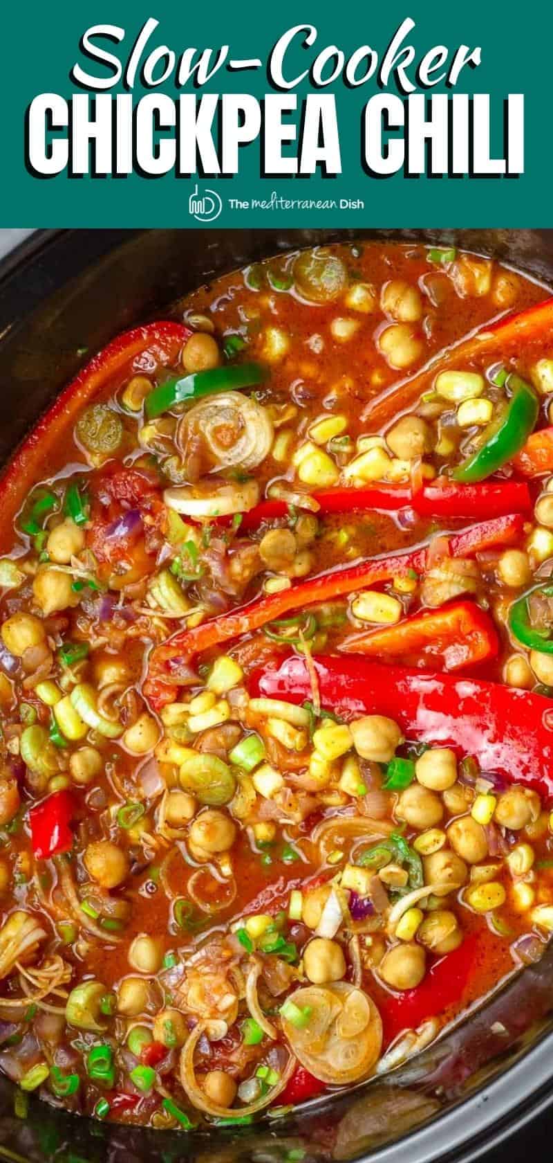 Vegan Chickpea Chili (Slow Cooker & Stovetop) l The Mediterranean Dish