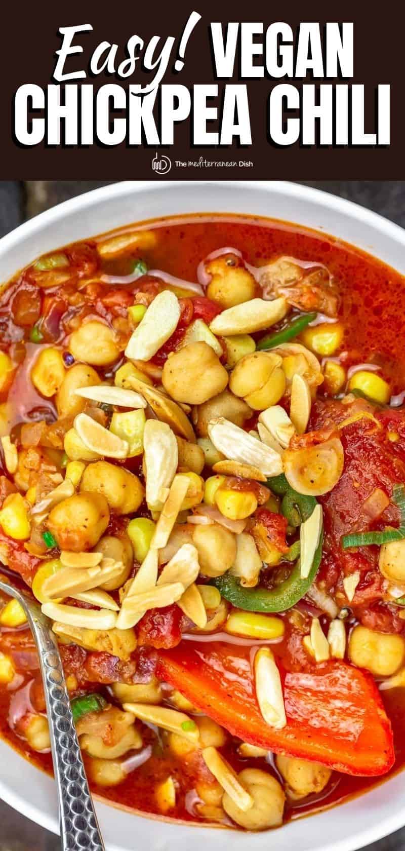 Vegan Chickpea Chili (Slow Cooker & Stovetop) l The Mediterranean Dish