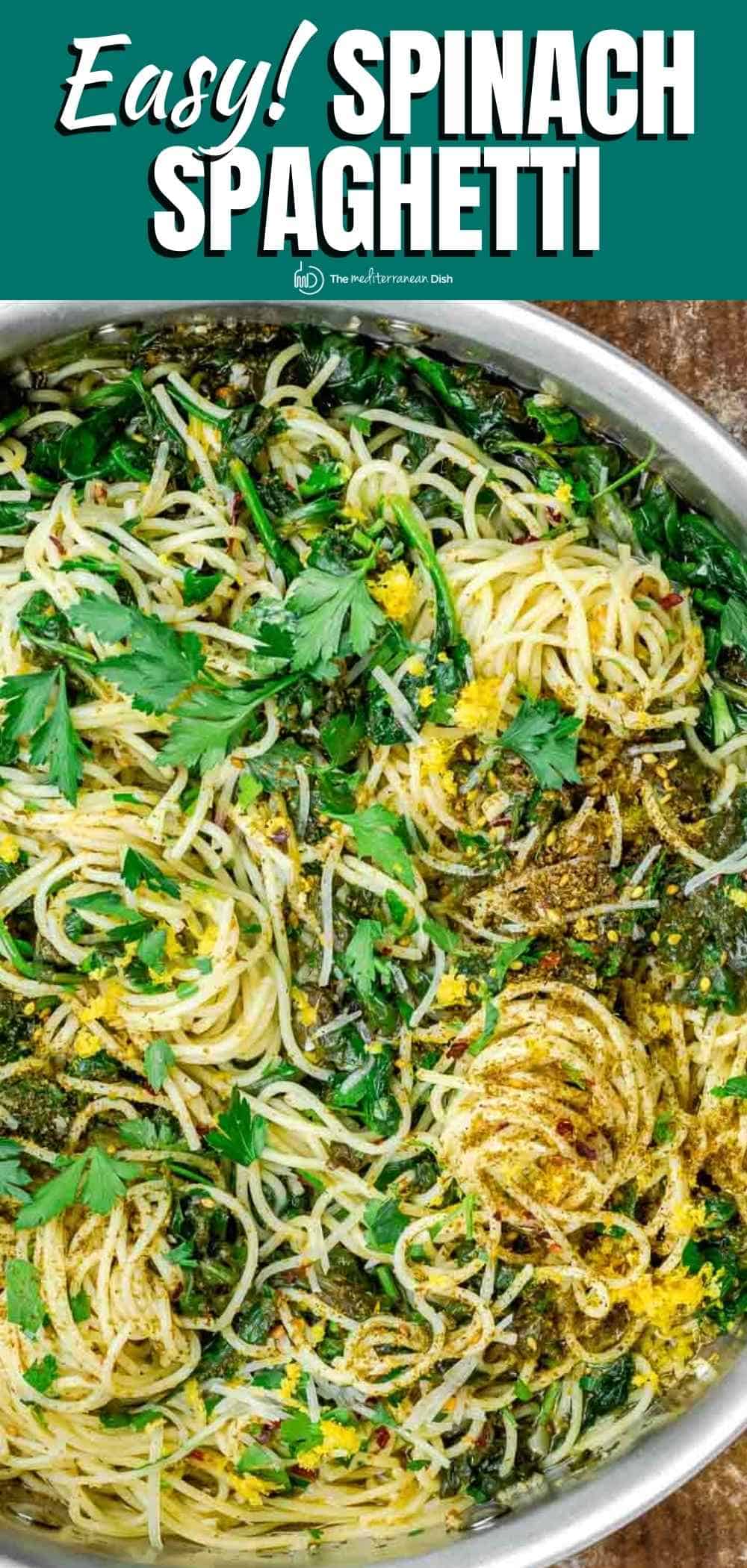 MustTry Garlic Spinach Pasta (with Za'atar) l The Mediterranean