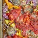 pin image 2 for sheet pan meatballs and vegetables