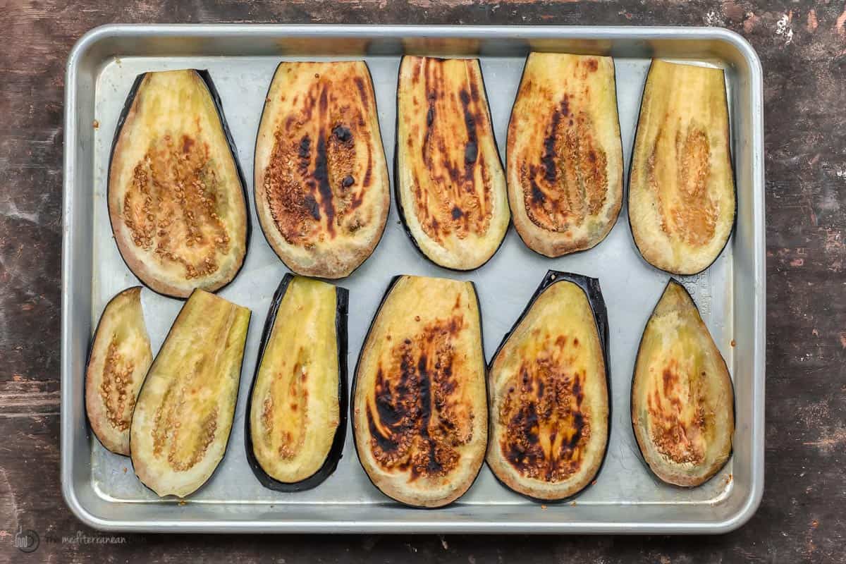 roasted eggplant slices