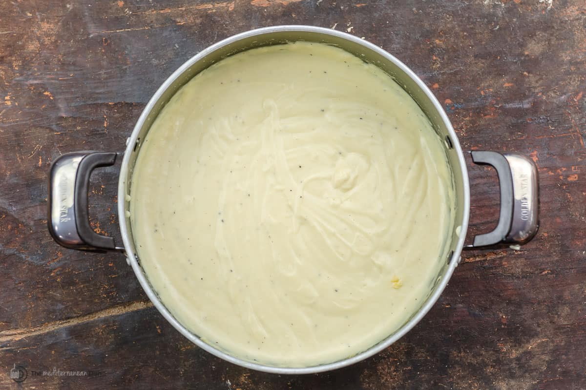 bechamel sauce in a pot