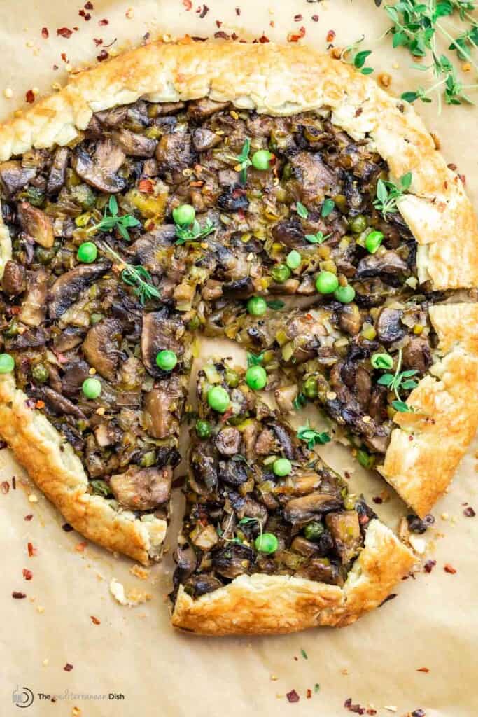Easy Mushroom Galette with Leeks (Savory Galette) l The Mediterranean Dish