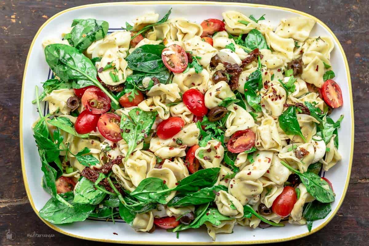 Easy Spinach Tortellini Salad l The Mediterranean Dish
