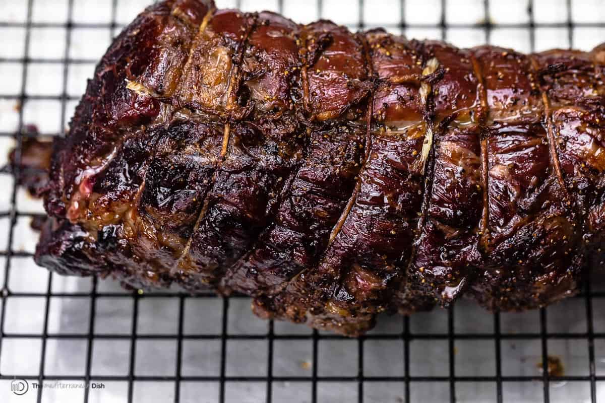 roasted beef tenderloin, still trussed