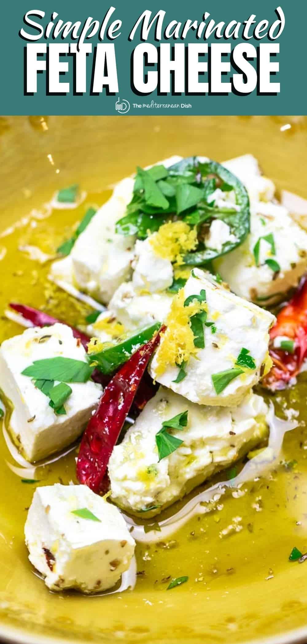 5Minute Marinated Feta Recipe The Mediterranean Dish