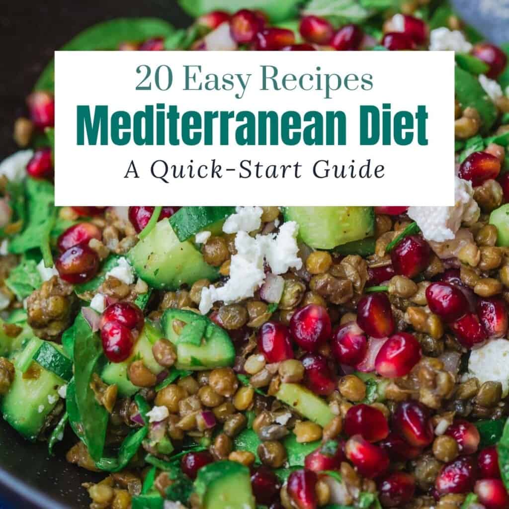 Cover image for e-cookbook with 20 easy Mediterranean diet recipes