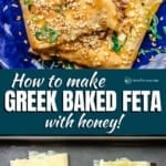 pin image 1 for baked feta with honey