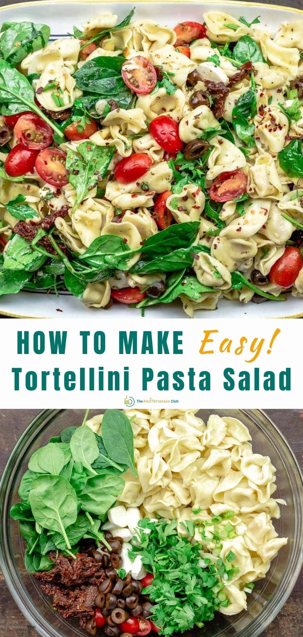 Easy Spinach Tortellini Salad l The Mediterranean Dish