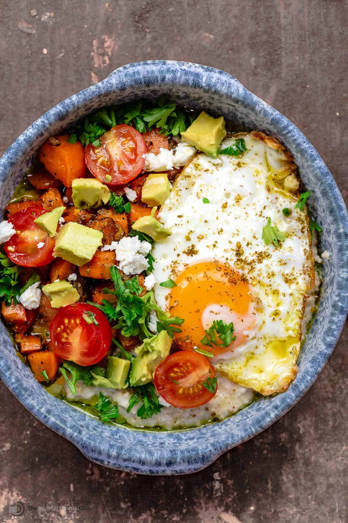 Mediterranean Savory Oatmeal with Egg (20 mins) - The