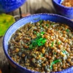 spicy lentil soup with spinach
