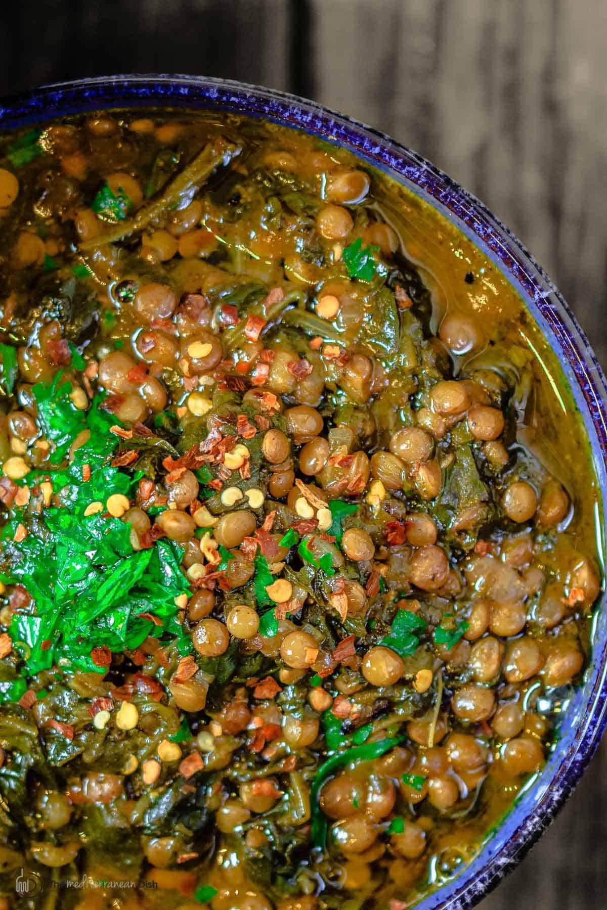 lentil soup in a bowl