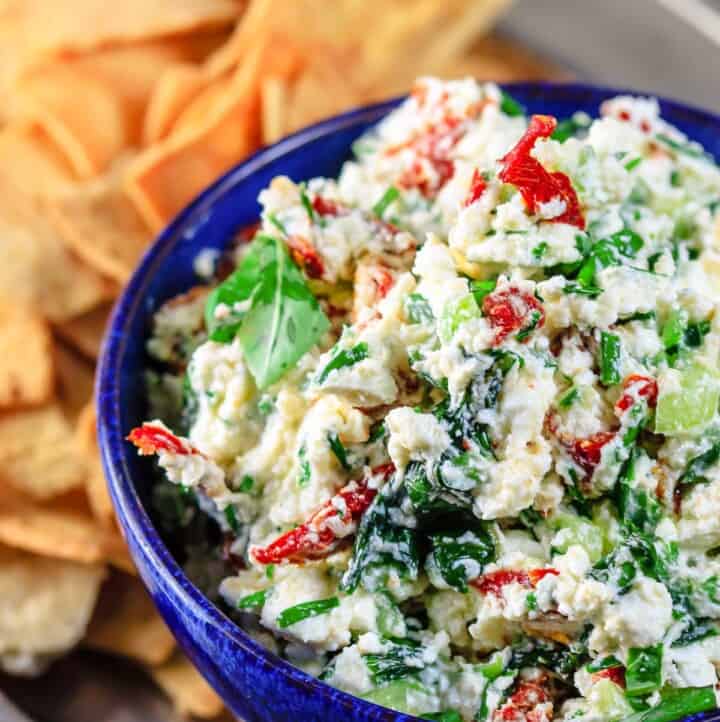 5 Minute Chunky Mediterranean Feta Dip The Mediterranean Dish