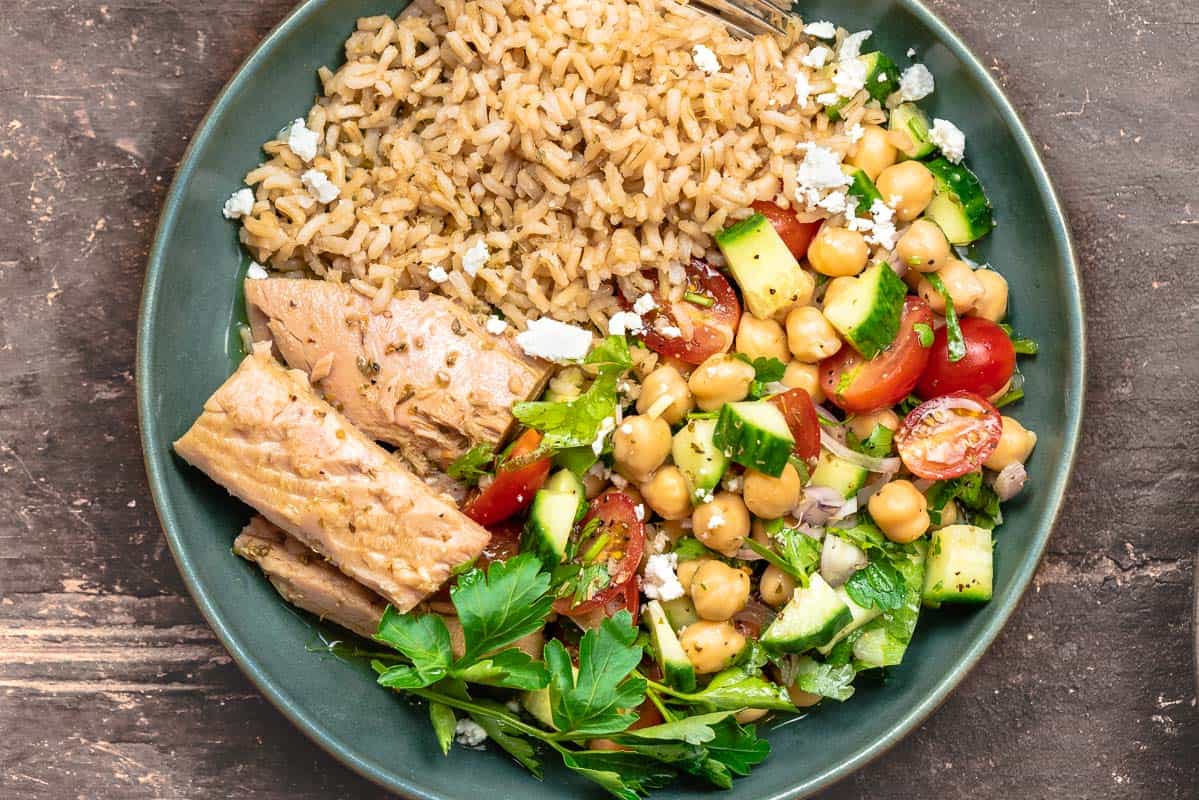 15Minute Mediterranean Tuna Rice Bowls The Mediterranean Dish