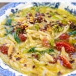 pin image 1 for pesto lemon orzo soup