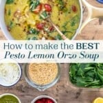 pin image 2 for pesto lemon orzo soup