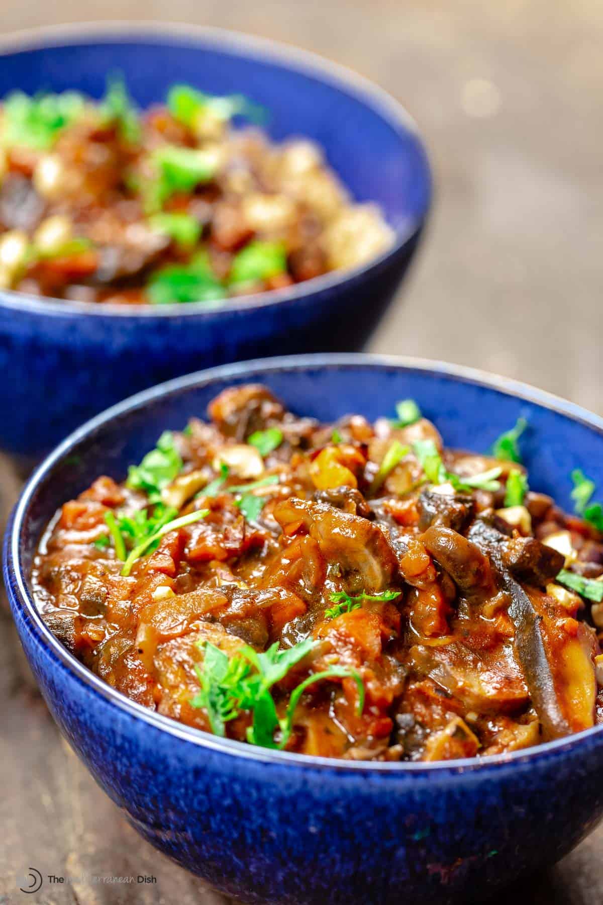 two bowls of mushroom ragu