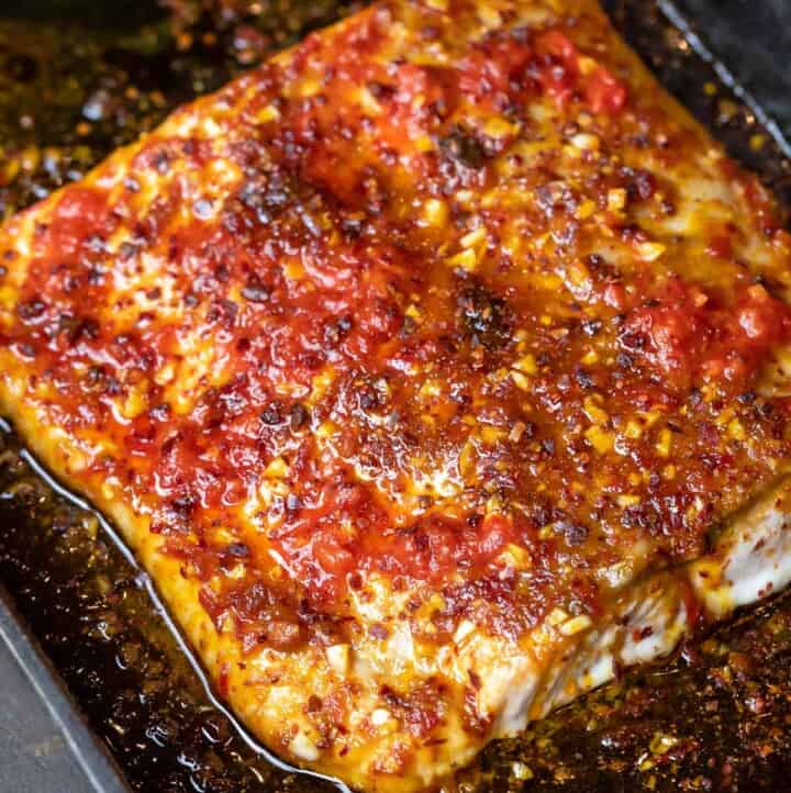 15Min Spicy Baked Salmon with Lime and Harissa The Mediterranean Dish