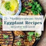 eggplant recipes hero image featuring grilled eggplant with text