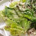 pinable image 3 for easy salad with lettuce, parmesan, and lemon