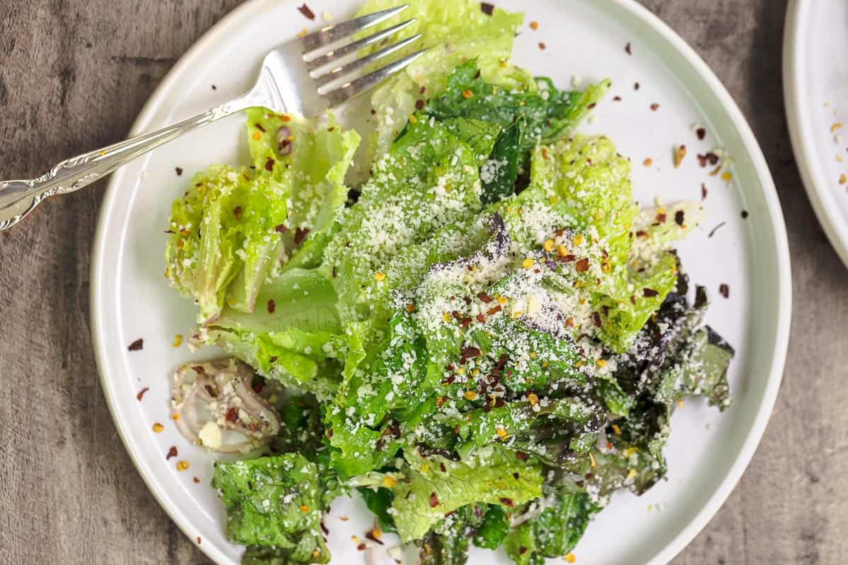 Easy Green Salad with Lemon Parmesan dressing - Simply Delicious