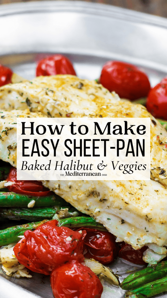 OnePan Baked Halibut Recipe with Vegetables (20 Mins!) The