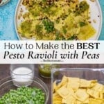pin image 2 for ravioli recipe with pesto.