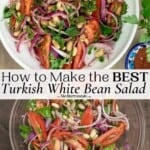 pin image 3 for Turkish white bean salad (piyaz).