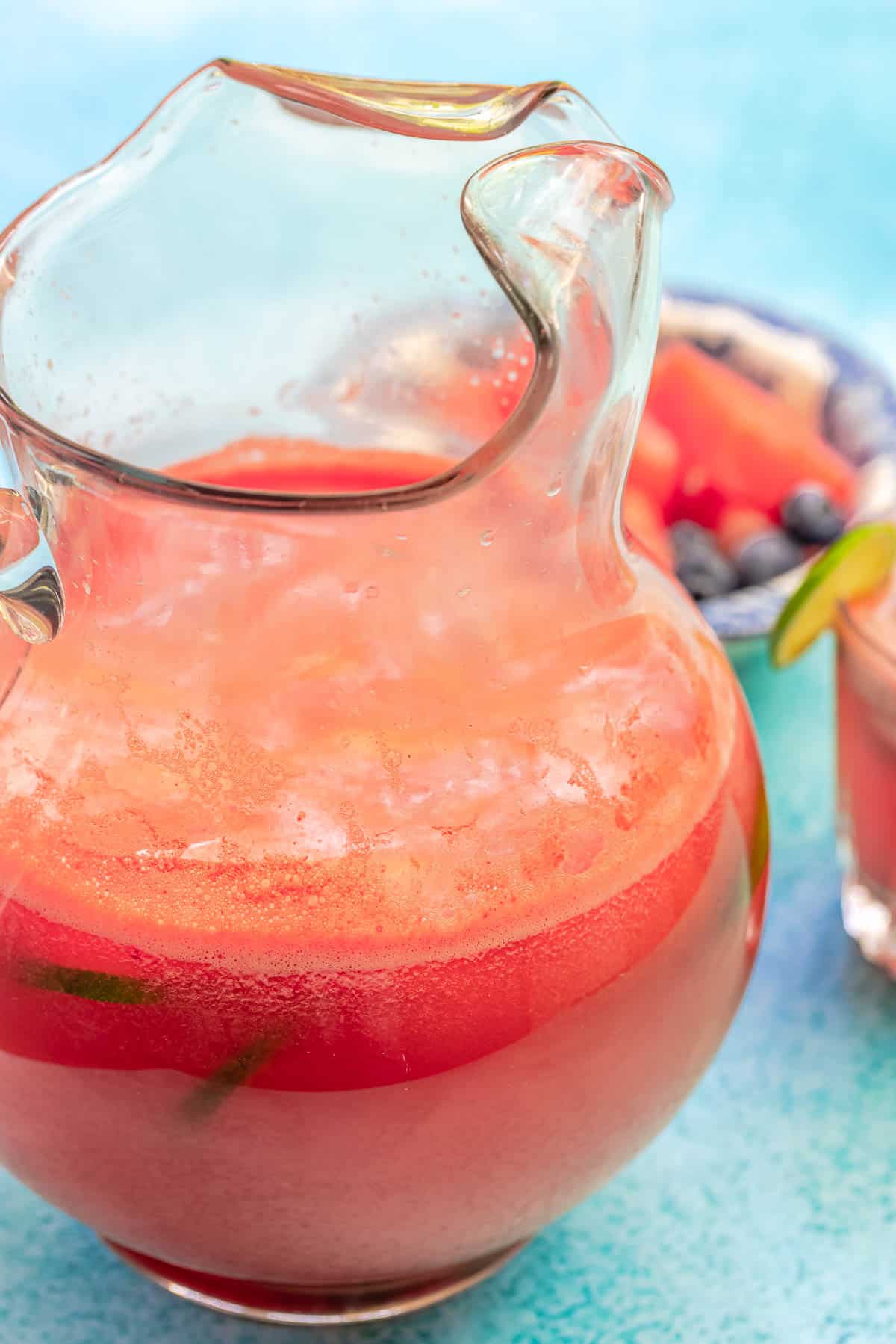 pitcher of watermelon sangria.