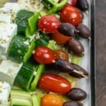 pin image 1 for Greek salad skewers.