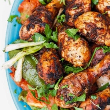how to grill chicken drumsticks with the best marinade.