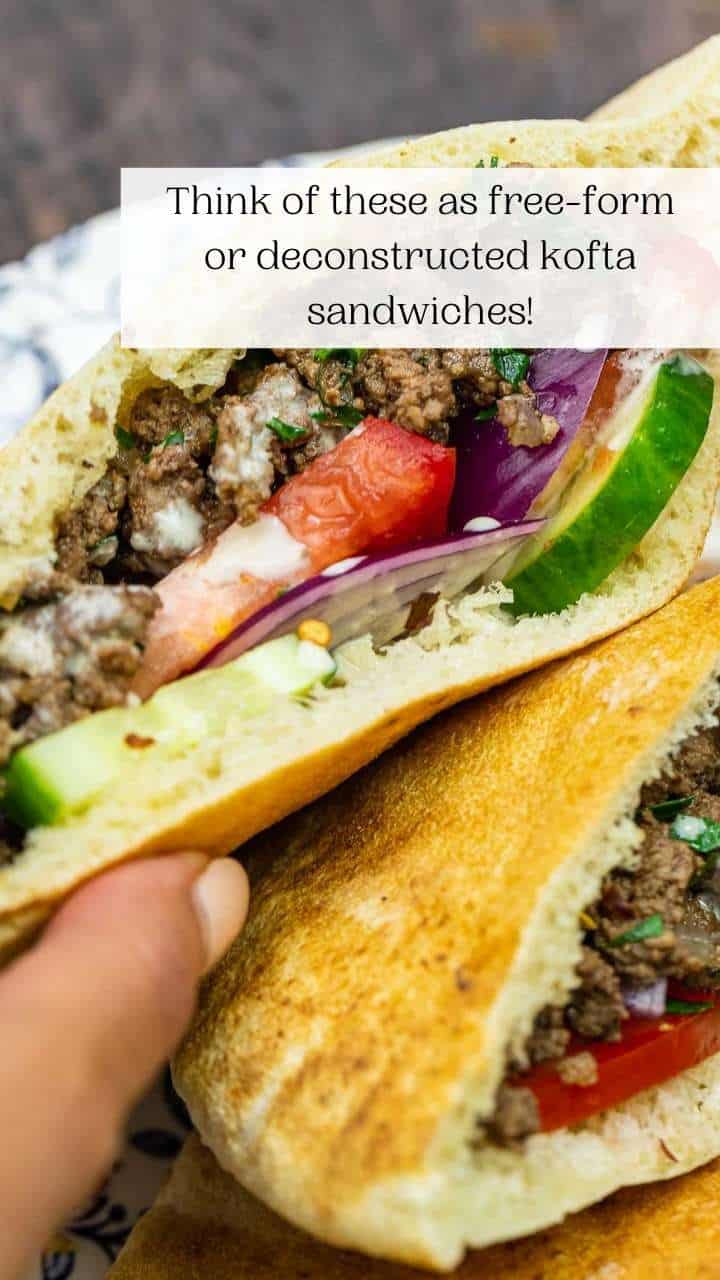 Kofta-Style Ground Beef Pita Sandwich - The Mediterranean Dish