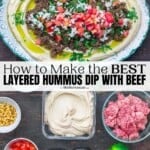 pin image 2 for layered hummus dip.