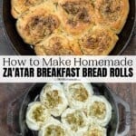 pin image 2 for bread rolls with za'atar.