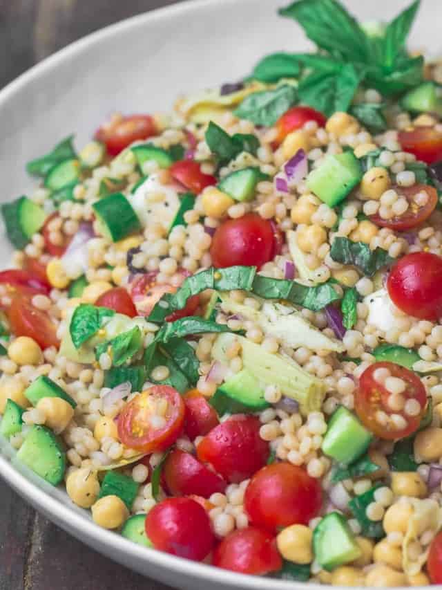 Mediterranean Pearl Couscous Salad - The Mediterranean Dish