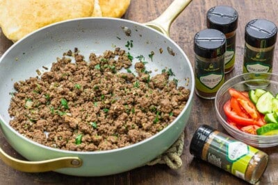 Middle Eastern Ground Beef Pita Sandwich | The Mediterranean Dish