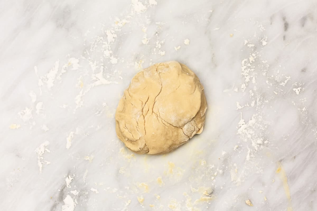 dough for shells on a floured surface.