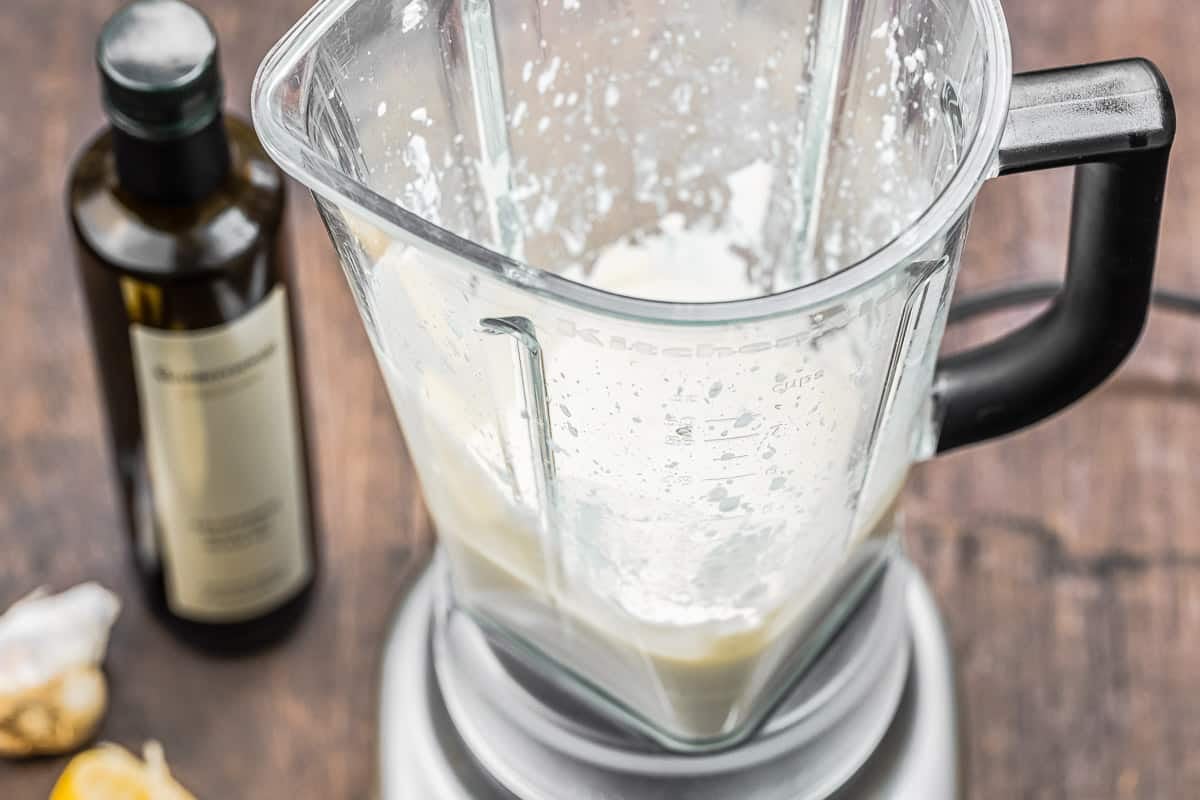 feta dressing in a blender.