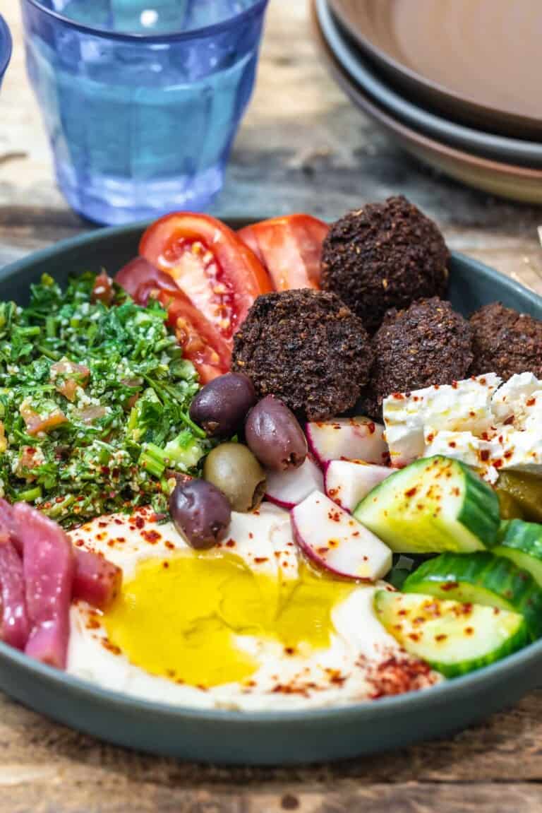 Easy Loaded Mediterranean Falafel Bowl | The Mediterranean Dish