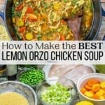 pin image 3 for lemon chicken orzo soup.