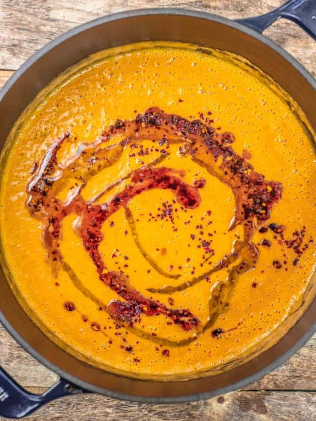 turkish lentil soup web story poster image.