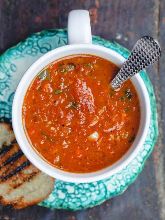 Easy Roasted Tomato Basil Soup (Vegan + Gluten-Free) - The ...