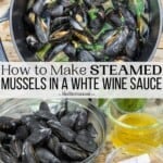 pin image 3 for steamed mussels recipe.