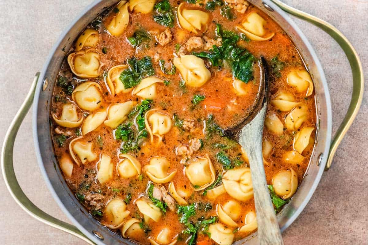 Creamy Sausage Tortellini Soup The Mediterranean Dish